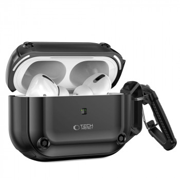 Tech-Protect Rough Hook dėklas su karabinu Apple AirPods Pro 1 / 2, juodas