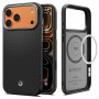 Spigen Enzo Aramid T Mag MagSafe dėklas, skirtas Apple iPhone 17 Pro / 18 Pro, juodas/sidabrinis