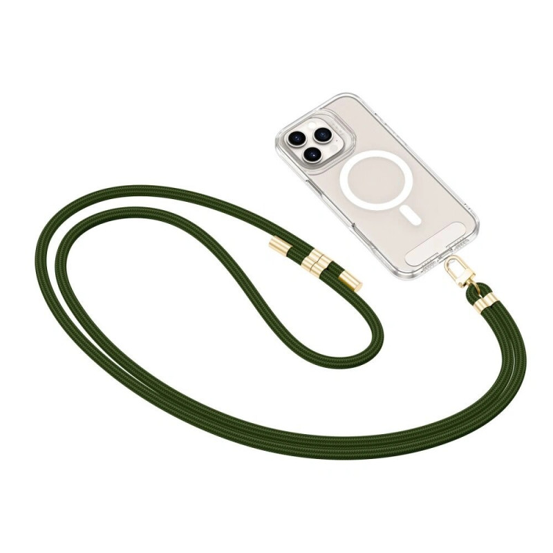 Tech-Protect C7S Rope Crossbody telefono laikiklis, Hunter Green/gold