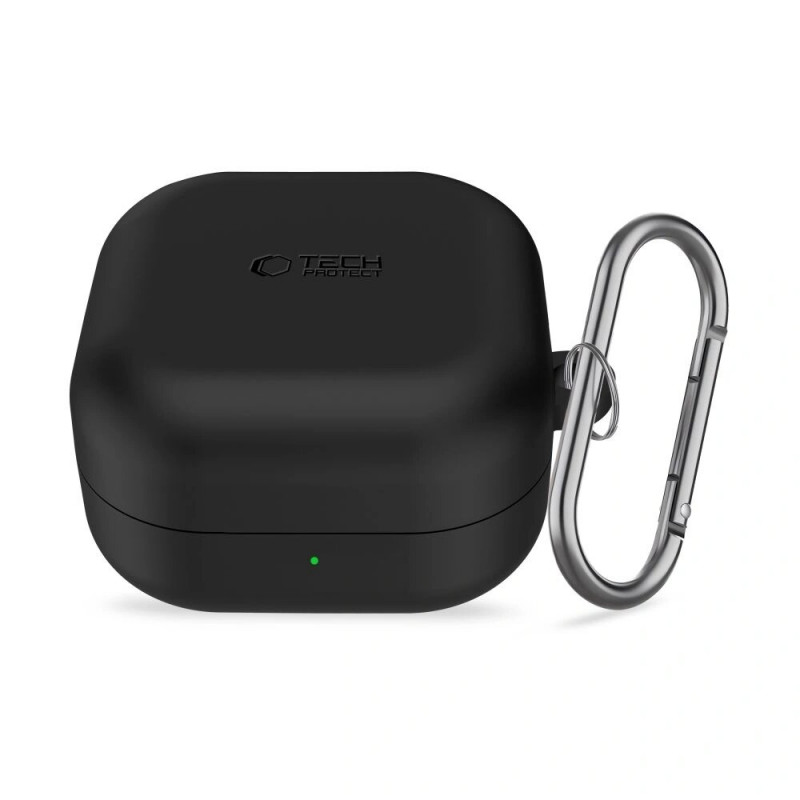 Tech-Protect silikoninis dėklas su segtuku Samsung Galaxy Buds 4 / 4 Pro, juodas