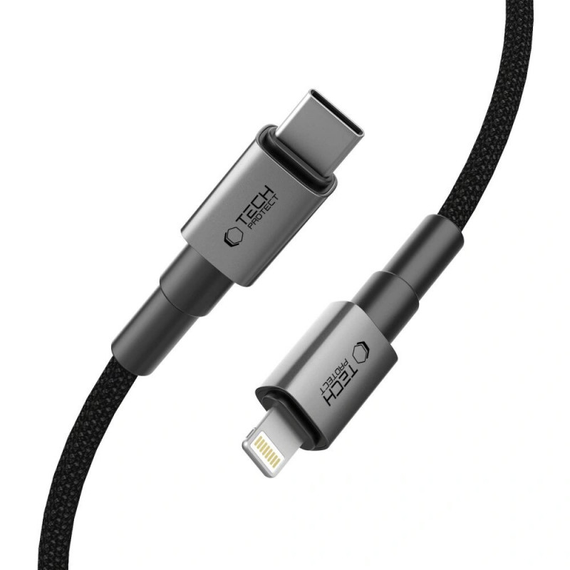 Tech-Protect Ultraboost DNA USB-C / Lightning kabelis PD27W/3A 200 cm, Iron Grey