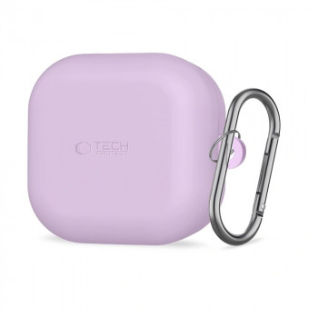 Tech-Protect silikoninis dėklas su kabliu Samsung Galaxy Buds 4 / 4 Pro, levandų spalvos