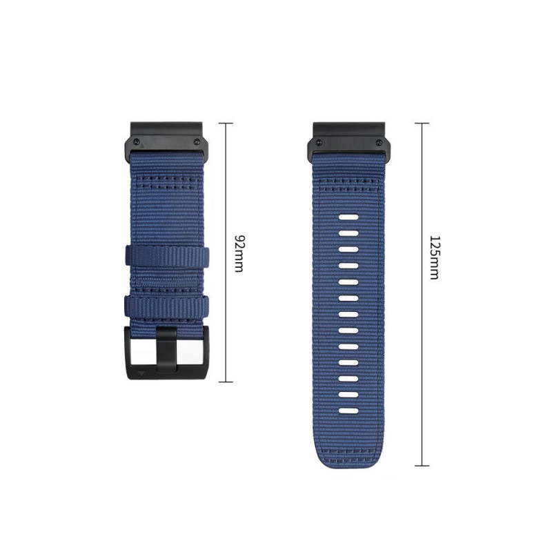 Tech-Protect Nailono Classic laikrodžio dirželis, skirtas Garmin Fenix 5X / 5X Plus / 6X / 6X Pro / 7X / 8 / 8 Pro / 9 / 9 Pro 51 mm, Midnight Navy