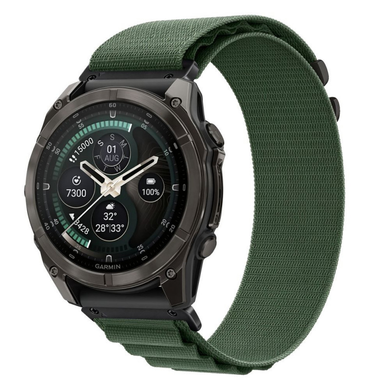 Tech-Protect Nylon Pro laikrodžio dirželis skirtas Garmin Fenix 5X / 5X Plus / 6X / 6X Pro / 7X / 8 / 8 Pro / 9 / 9 Pro (47 mm), military green