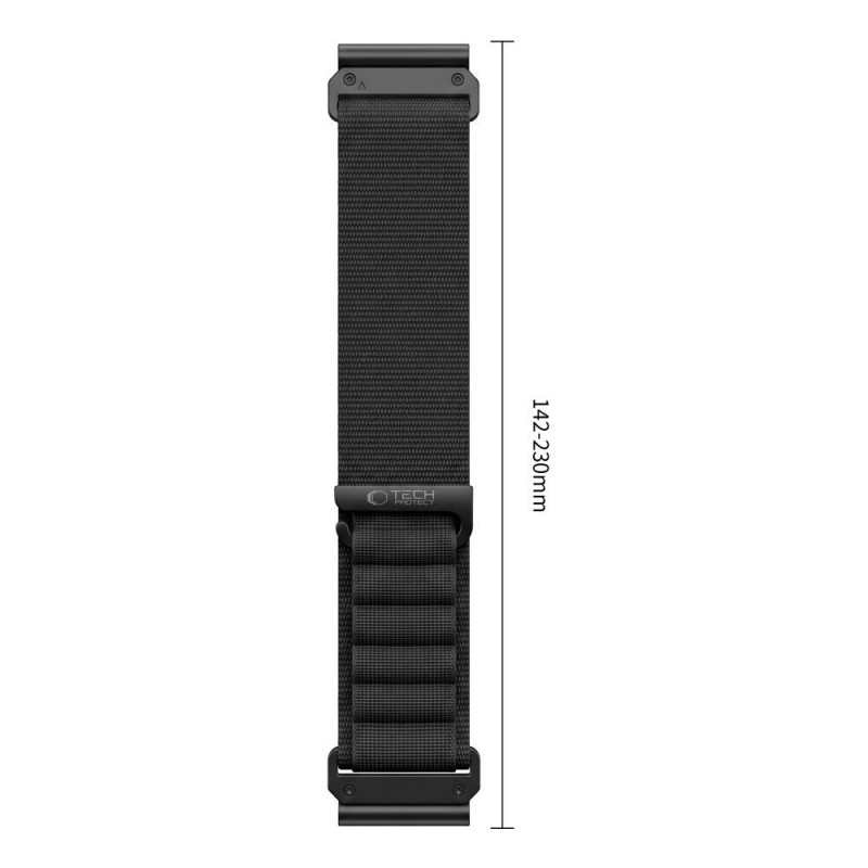 Tech-Protect Nylon Pro THP6035 laikrodžio dirželis, skirtas Garmin Fenix 5X / 5X Plus / 6X / 6X Pro / 7X / 8 / 8 Pro / 9 / 9 Pro (51 mm), juodas