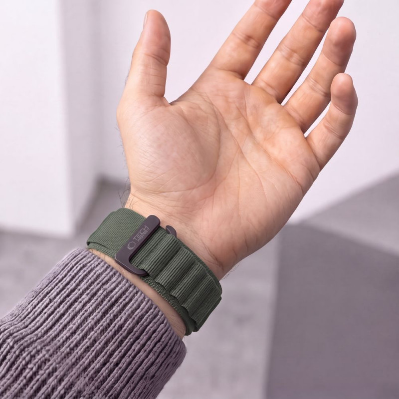 Tech-Protect Nylon Pro THP6036 laikrodžio dirželis skirtas Garmin Fenix 5X / 5X Plus / 6X / 6X Pro / 7X / 8 / 8 Pro / 9 / 9 Pro (51 mm), military green