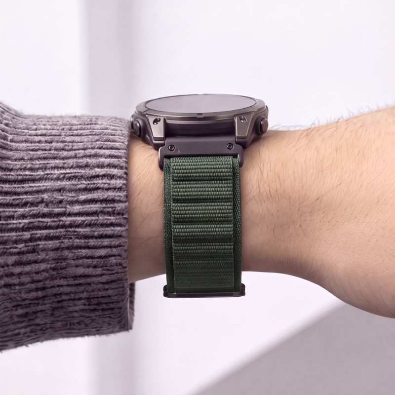 Tech-Protect Nylon Pro THP6036 laikrodžio dirželis skirtas Garmin Fenix 5X / 5X Plus / 6X / 6X Pro / 7X / 8 / 8 Pro / 9 / 9 Pro (51 mm), military green