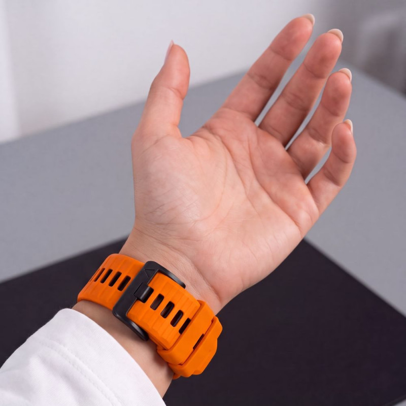 Tech-Protect Iconband Pro THP6048 laikrodžio dirželis, skirtas Garmin Fenix 5X / 5X Plus / 6X / 6X Pro / 7X / 8 / 8 Pro / 9 / 9 Pro (47 mm), oranžinis / juodas