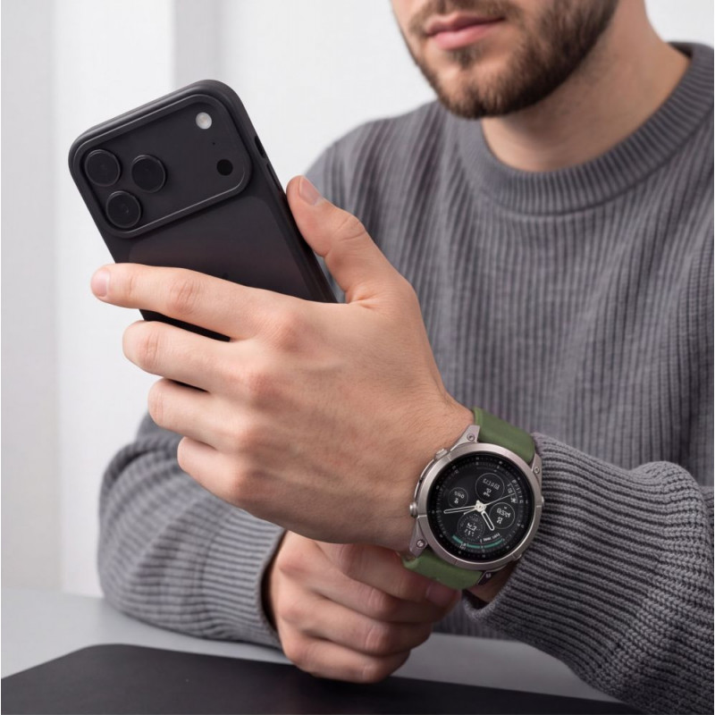 Tech-Protect Iconband Pro THP6049 laikrodžio dirželis, skirtas Garmin Fenix 5X / 5X Plus / 6X / 6X Pro / 7X / 8 / 8 Pro / 9 / 9 Pro (47 mm), žalias / juodas