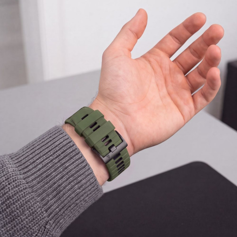 Tech-Protect Iconband Pro THP6049 laikrodžio dirželis, skirtas Garmin Fenix 5X / 5X Plus / 6X / 6X Pro / 7X / 8 / 8 Pro / 9 / 9 Pro (47 mm), žalias / juodas
