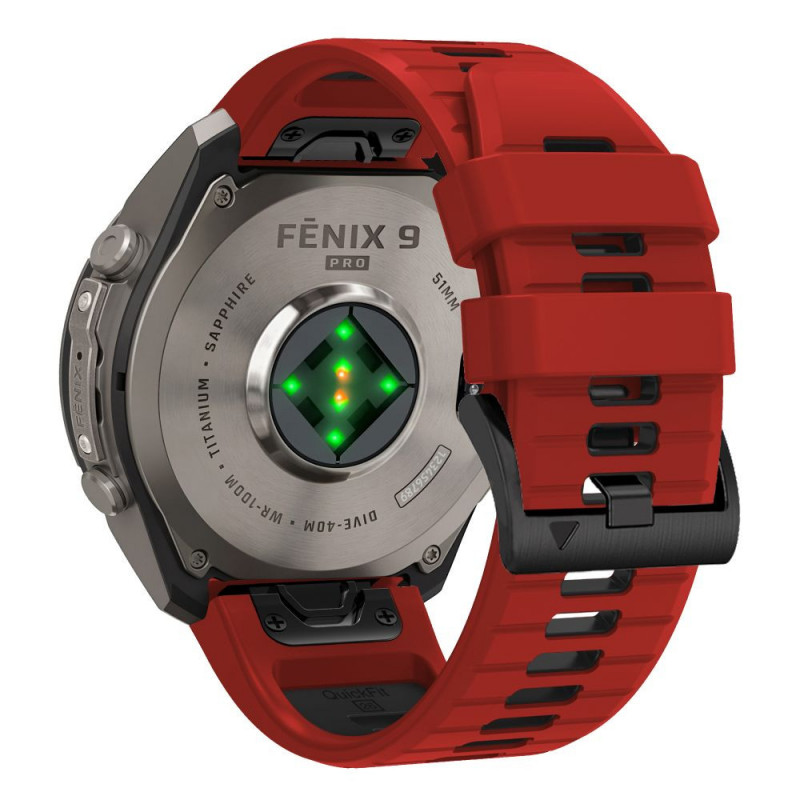 Tech-Protect Iconband Pro THP6050 laikrodžio dirželis, skirtas Garmin Fenix 5X / 5X Plus / 6X / 6X Pro / 7X / 8 / 8 Pro / 9 / 9 Pro (47 mm), raudonas / juodas