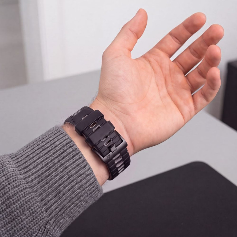 Tech-Protect Iconband Pro THP6046 laikrodžio dirželis skirtas Garmin Fenix 5X / 5X Plus / 6X / 6X Pro / 7X / 8 / 8 Pro / 9 / 9 Pro (47 mm), juodas / pilkas