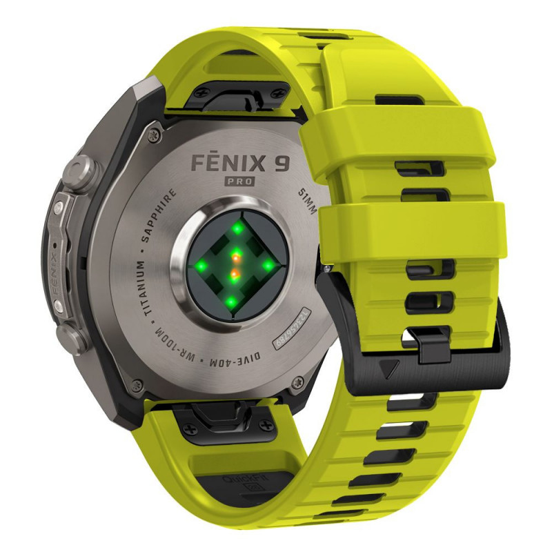 Tech-Protect Iconband Pro THP6051 laikrodžio dirželis, skirtas Garmin Fenix 5X / 5X Plus / 6X / 6X Pro / 7X / 8 / 8 Pro / 9 / 9 Pro (47 mm), lime / black