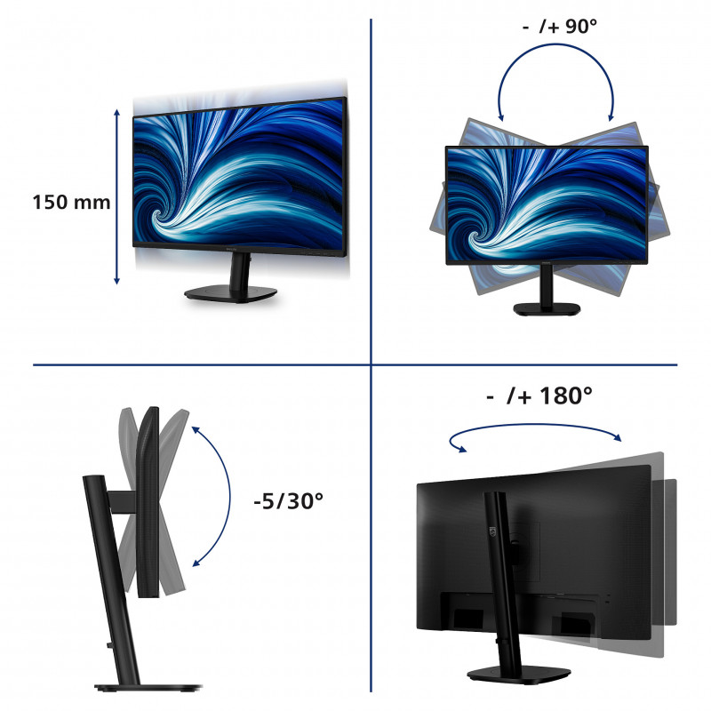 Philips 3000 Series 27B2N3200A/00 27 colių LED monitorius, IPS, Full HD, juodas