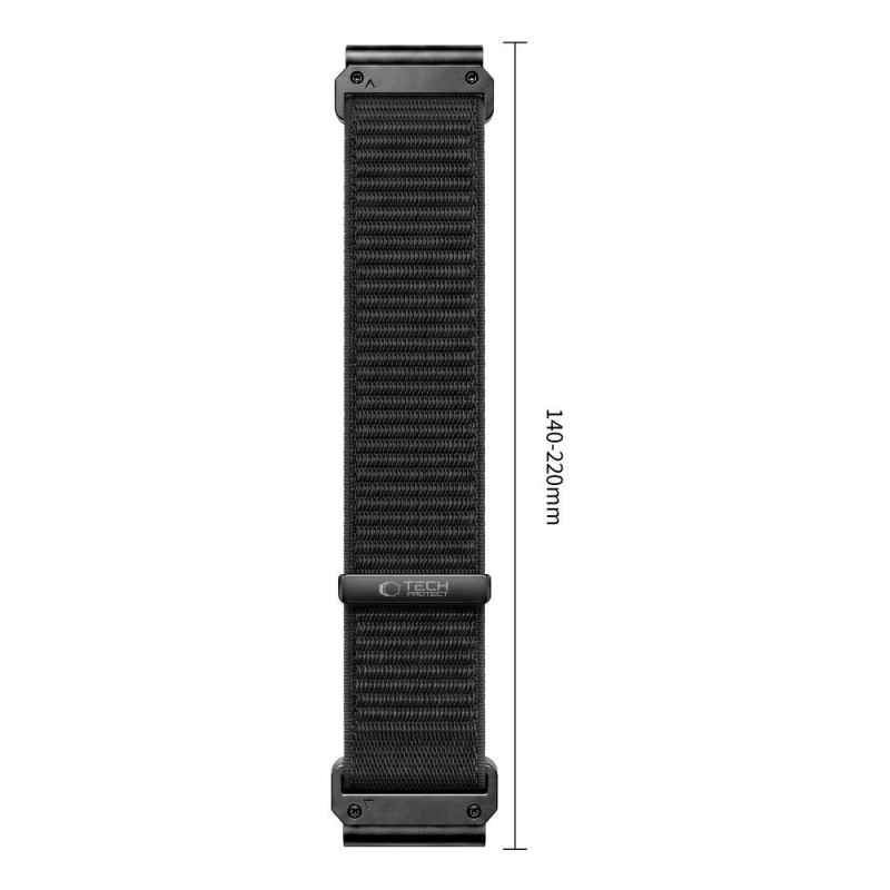 Tech-Protect NylonLoop THP6104 laikrodžio dirželis, skirtas Garmin Fenix 5X / 5X Plus / 6X / 6X Pro / 7X / 8 / 8 Pro / 9 / 9 Pro (51 mm), juodas