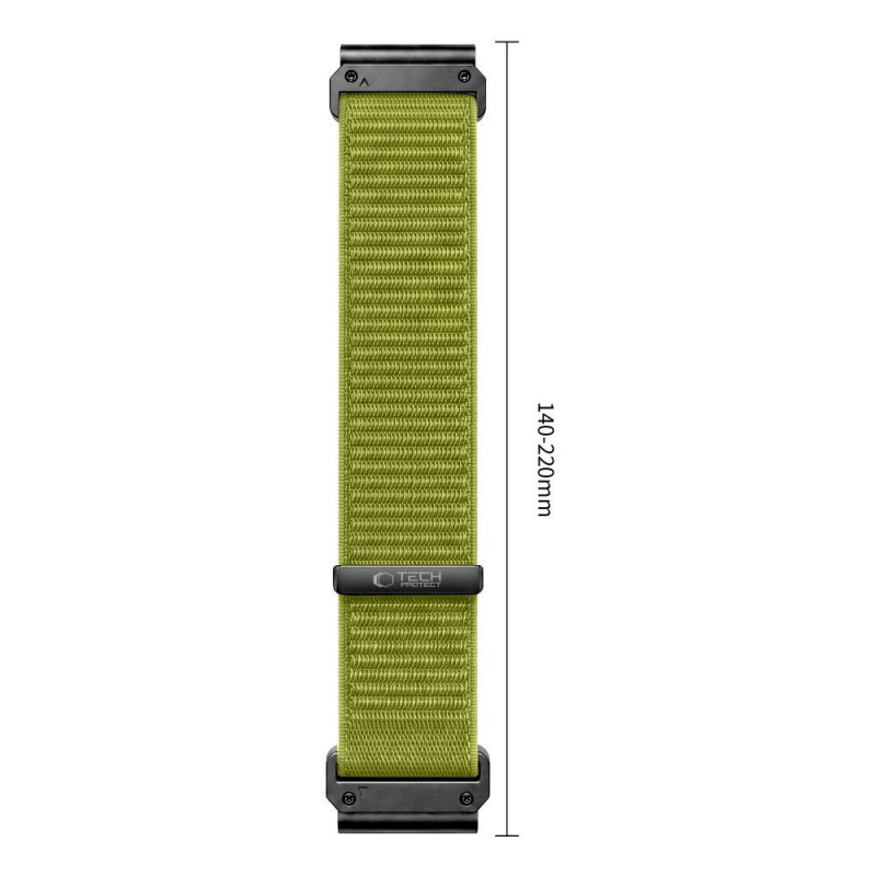 Tech-Protect NylonLoop THP6106 laikrodžio dirželis, skirtas Garmin Fenix 5X / 5X Plus / 6X / 6X Pro / 7X / 8 / 8 Pro / 9 / 9 Pro (51 mm), electric lime