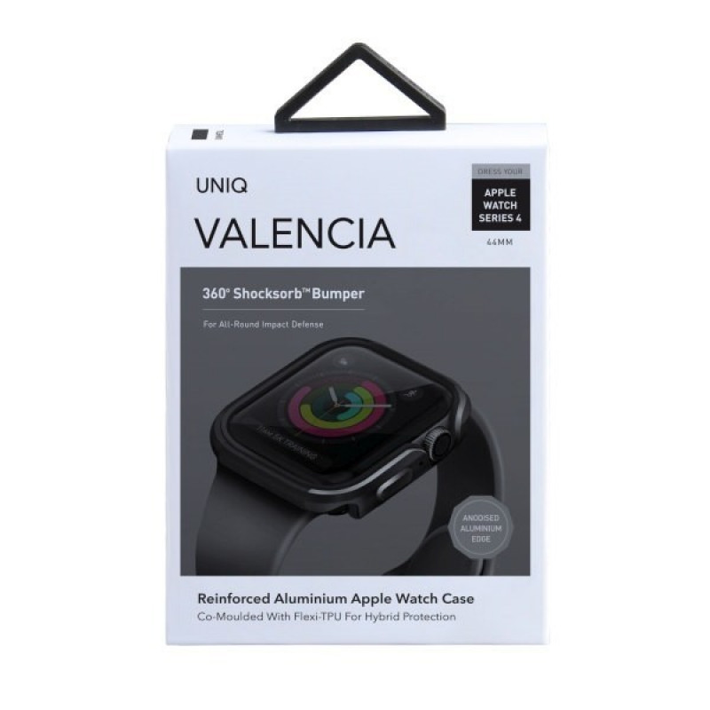 UNIQ Valencia dėklas, skirtas Apple Watch Series 4/5/6/SE 44 mm, Gunmetal Grey