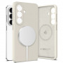 Tech-Protect silikoninis MagSafe dėklas, skirtas Samsung Galaxy S26+, Cosmic Latte