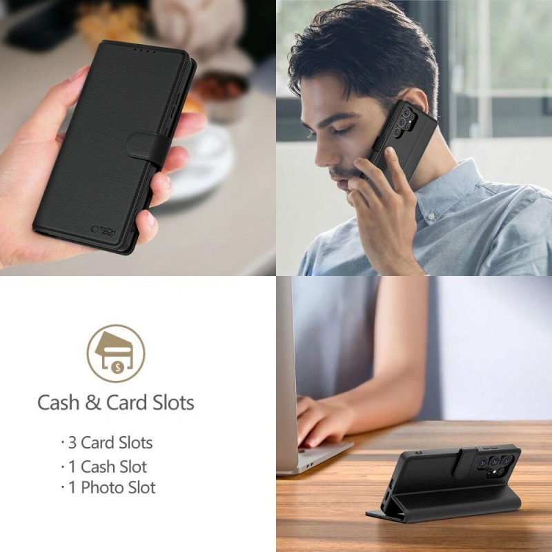Tech-Protect piniginės tipo dėklas skirtas Samsung Galaxy S26+, juodas