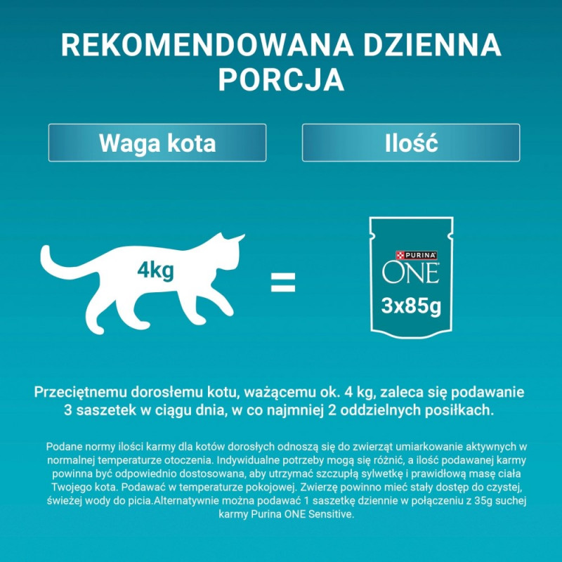 Purina ONE Sensitive sausa katėms su vištiena ir morkomis, 60 x 85 g