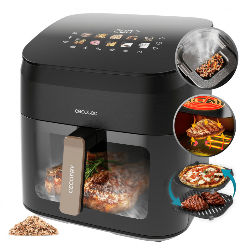 Cecotec Cecofry&Grill Smokin' 8500 karšto oro fritiuvas, 8,5 L, 2200 W, juodas