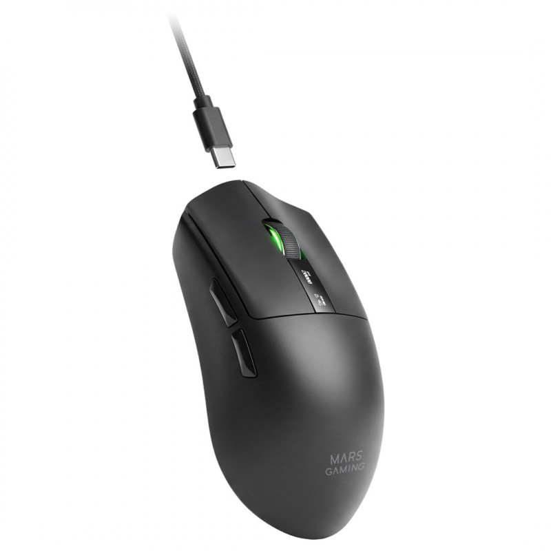 Mars Gaming MMW-ELITE belaidė žaidimų pelė, 20000 DPI, Bluetooth 5.4, 2.4 GHz, juoda