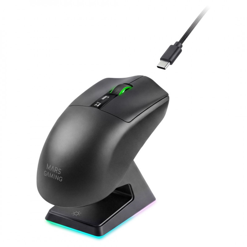 Mars Gaming MMW-ELITE belaidė žaidimų pelė, 20000 DPI, Bluetooth 5.4, 2.4 GHz, juoda