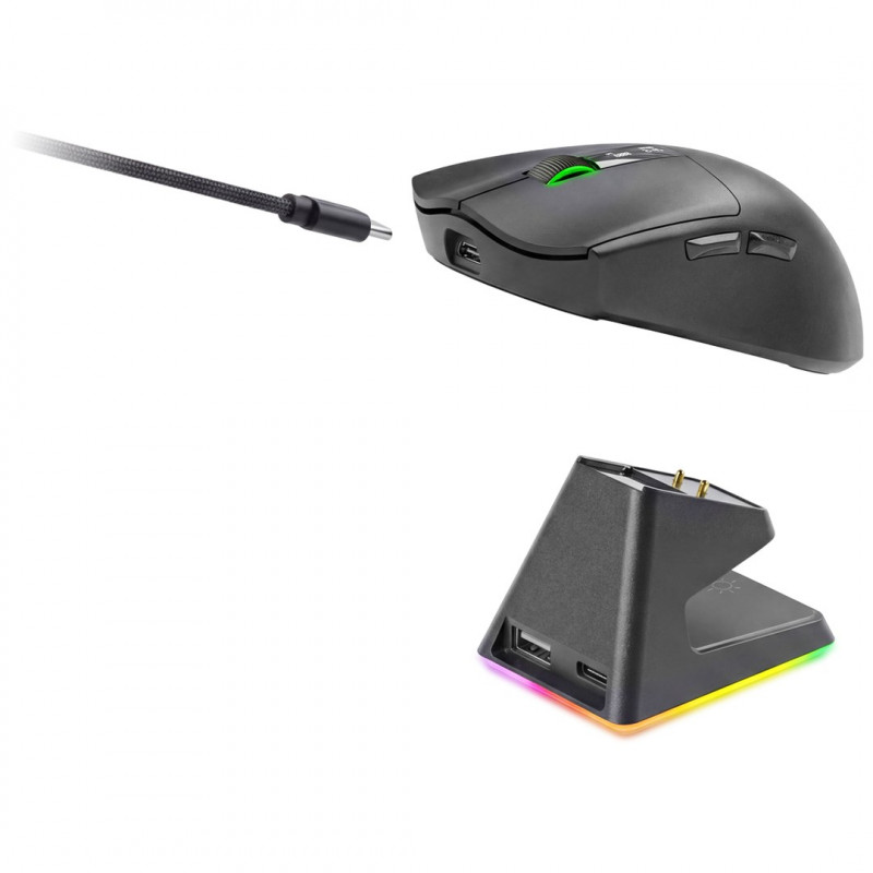 Mars Gaming MMW-ELITE belaidė žaidimų pelė, 20000 DPI, Bluetooth 5.4, 2.4 GHz, juoda