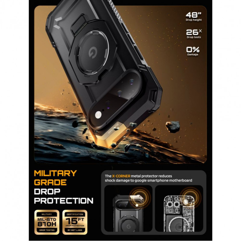 Supcase Supcase UB Grip Mag MagSafe dėklas skirtas Google Pixel 11 Pro XL, juodas