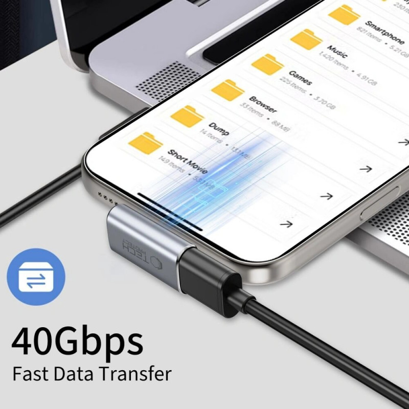Tech-Protect UltraBoost AA03 USB-C kampuotas adapteris, pilkas