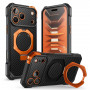 Supcase UB Grip Mag MagSafe Aramid dėklas, skirtas Apple iPhone 17 Pro Max / 18 Pro Max, juodas/oranžinis