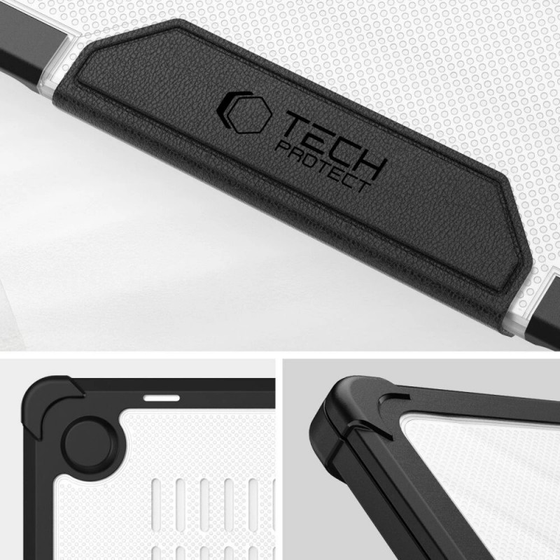 Tech-Protect SmartShell Pro dėklas, skirtas Apple MacBook Air 13" (M2/M3/M4/M5) 2023-2025, juodas/permatomas