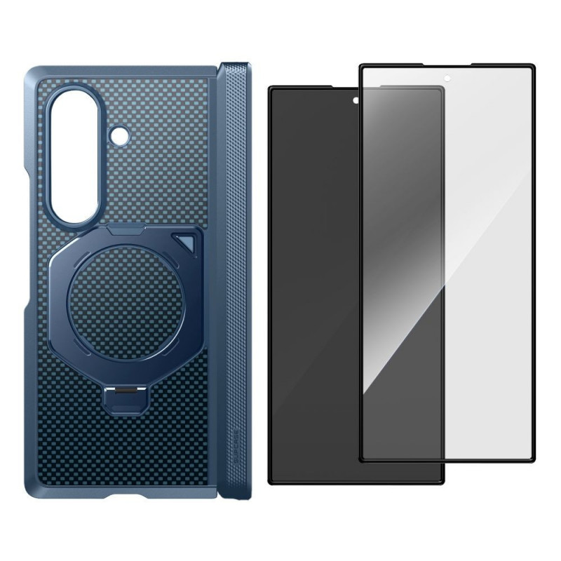 Supcase Supcase UB Aero MagSafe dėklas su grūdintu stiklu ir privatumo stiklu, skirtas Samsung Galaxy Z Fold 8 Ultra, Aramid Blue