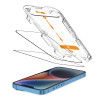 Tech-Protect Quick Set+ grūdintas stiklas ekrano apsauga, skirta Apple iPhone 13 / 13 Pro / 14 / 16e, juodas (2 vnt.)