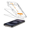 Tech-Protect Quick Set+ grūdintas stiklas, skirta Apple iPhone 15 / 16, juodas (2 vnt.)