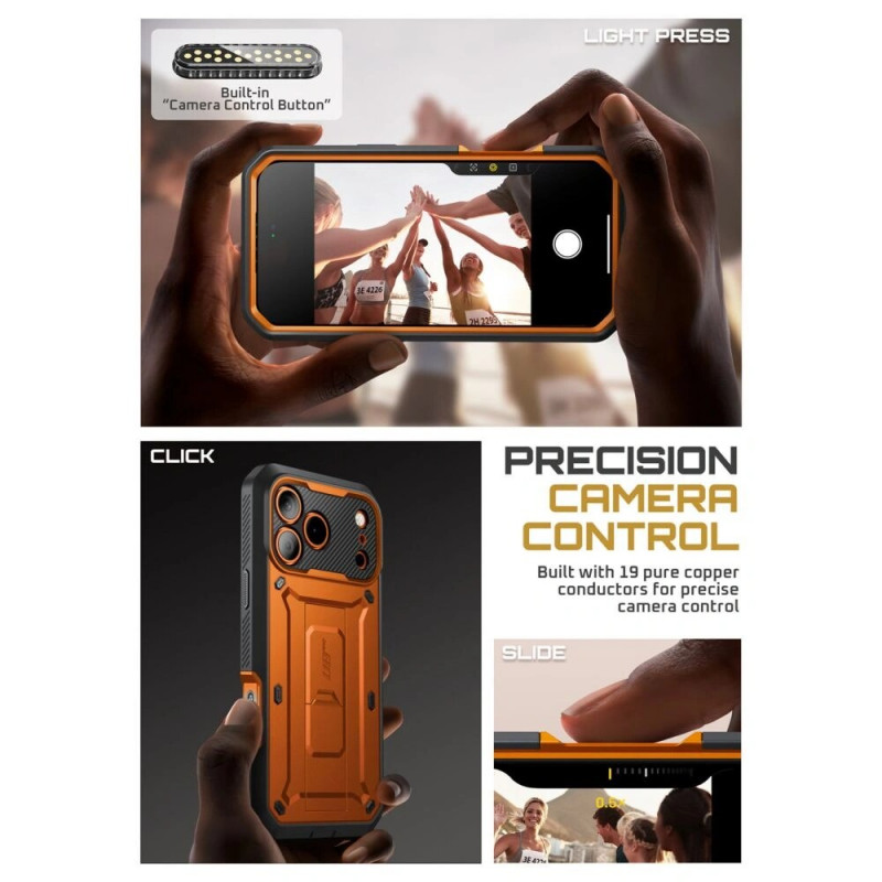 Supcase Unicorn Beetle Pro dėklas, skirtas Apple iPhone 17 Pro Max, koralų spalvos