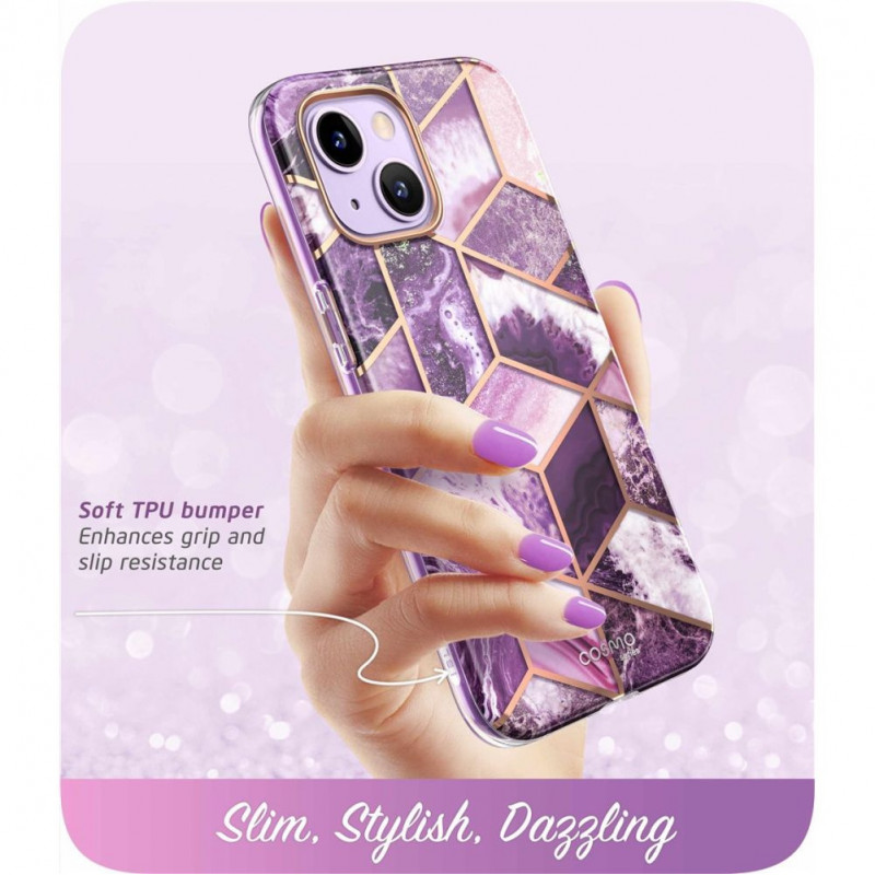 Supcase Cosmo dėklas, skirtas Apple iPhone 14 Plus / 15 Plus, Marble Purple