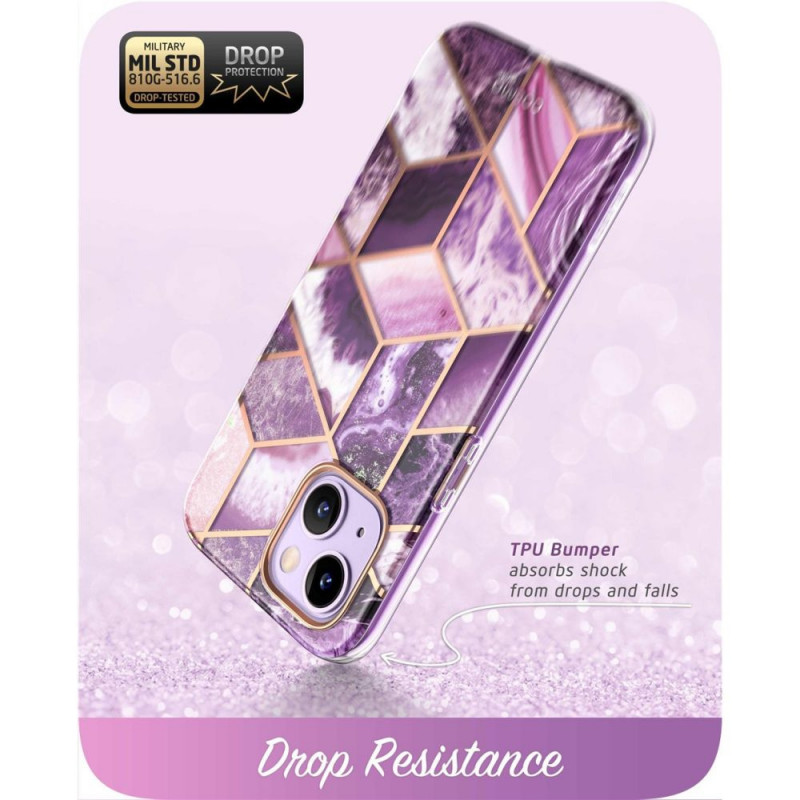 Supcase Cosmo dėklas, skirtas Apple iPhone 14 Plus / 15 Plus, Marble Purple