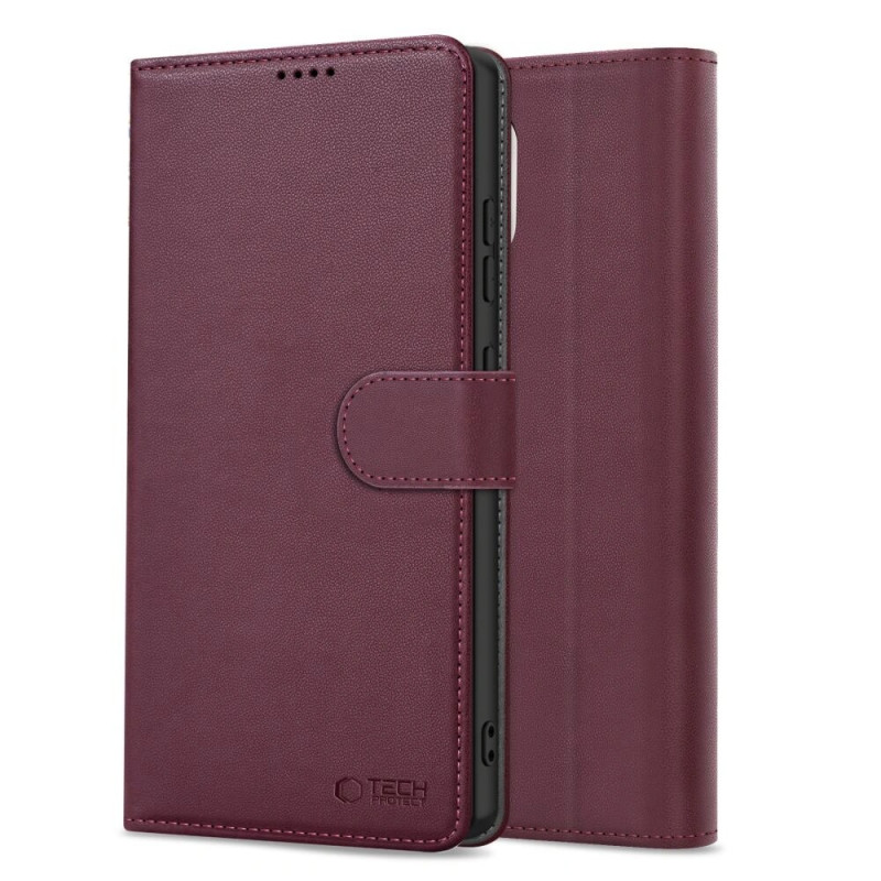 Tech-Protect piniginė-dėklas skirtas Samsung Galaxy A57 5G, bordo spalvos
