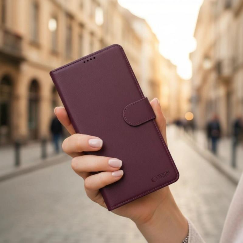 Tech-Protect piniginė-dėklas skirtas Samsung Galaxy A57 5G, bordo spalvos
