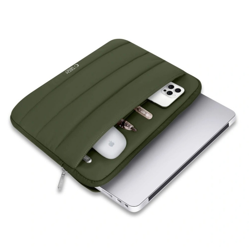 Tech-Protect Fluffy nešiojamojo kompiuterio dėklas 15-16", Army Green