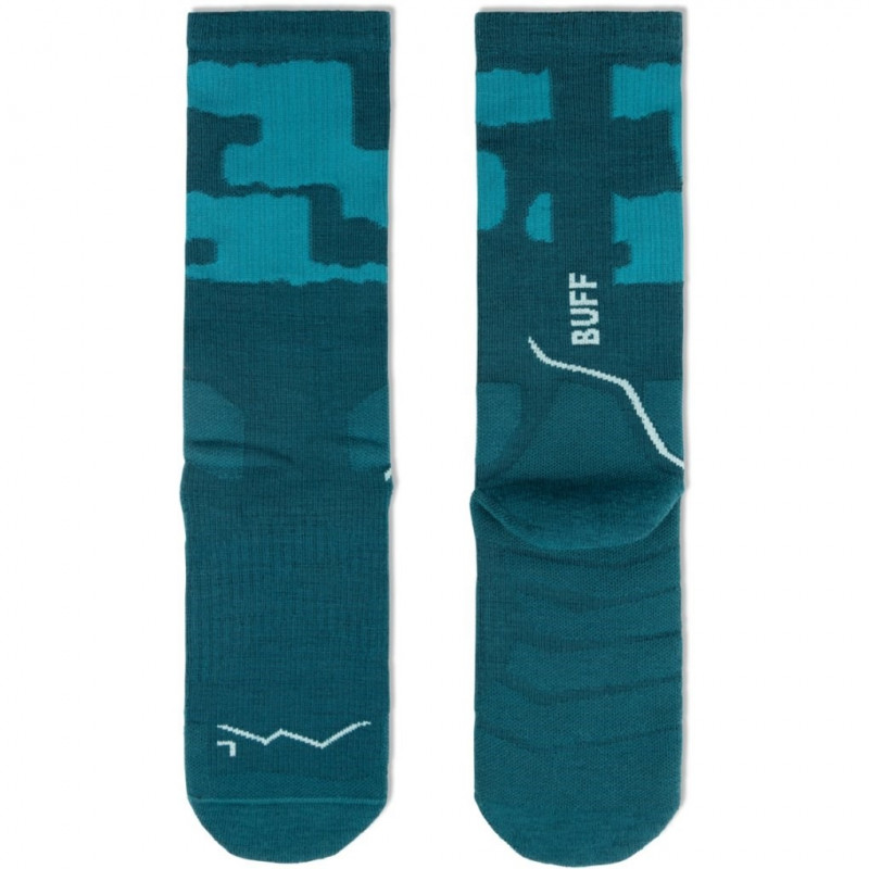 Buff Merino MW Crew kojinės MWC2, Teal, L