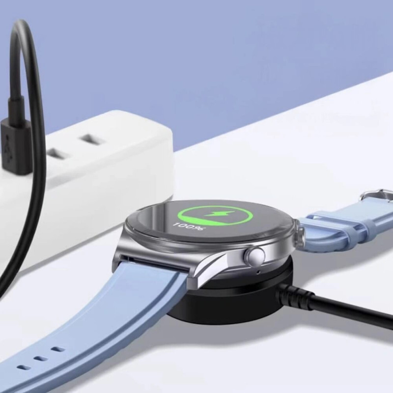 Tech-Protect MC03 UltraBoost magnetinis įkrovimo USB-C kabelis 100 cm, skirtas Samsung Galaxy Watch, juodas