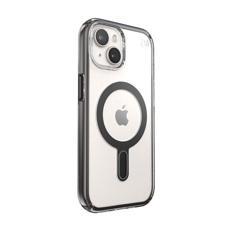 Speck Presidio Perfect-Clear ClickLock & MagSafe SPK526 dėklas, skirtas Apple iPhone 15 / 14 / 13, Clear / Frosted Black / Slate Grey