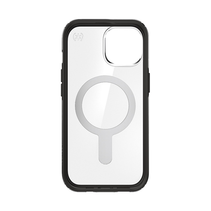 Speck Presidio Perfect-Clear ClickLock & MagSafe SPK526 dėklas, skirtas Apple iPhone 15 / 14 / 13, Clear / Frosted Black / Slate Grey