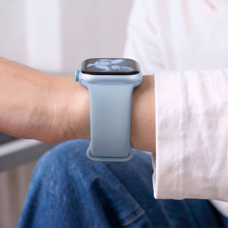 Tech-Protect silikoninė apyrankė, skirta Apple Watch 8 / 9 / 10 / 11 / 12 / SE / Ultra 44/45/46/49 mm, Blue Jeans