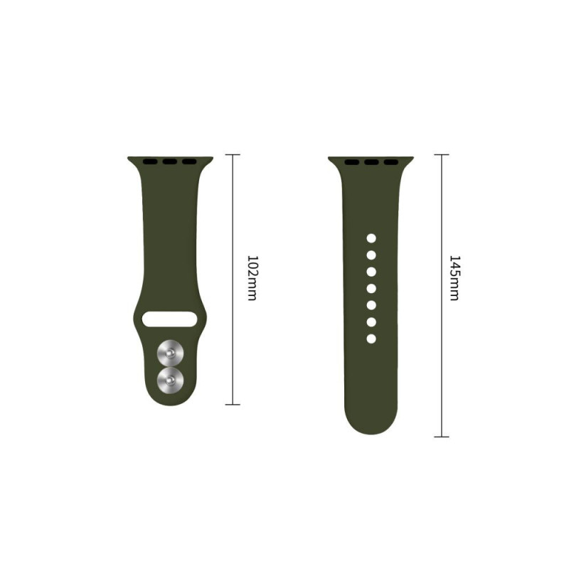 Tech-Protect silikoninė apyrankė, skirta Apple Watch 8 / 9 / 10 / 11 / 12 / SE / Ultra 44/45/46/49 mm, Olive Green