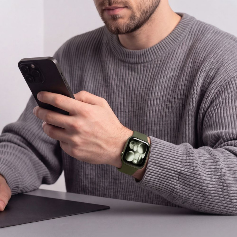 Tech-Protect silikoninė apyrankė, skirta Apple Watch 8 / 9 / 10 / 11 / 12 / SE / Ultra 44/45/46/49 mm, Olive Green