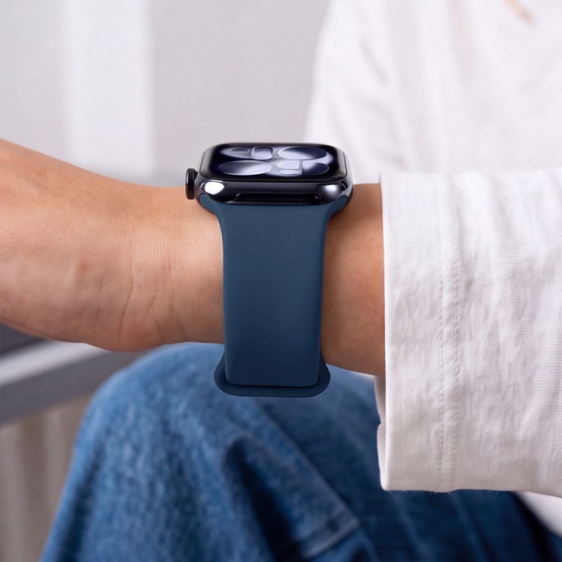Tech-Protect silikoninė apyrankė, skirta Apple Watch 8 / 9 / 10 / 11 / 12 / SE / Ultra 44/45/46/49 mm, Navy Blue