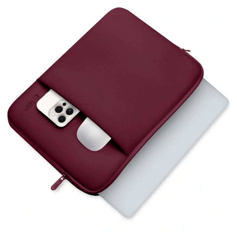 Tech-Protect neopreno nešiojamojo kompiuterio dėklas 13", bordinė spalva